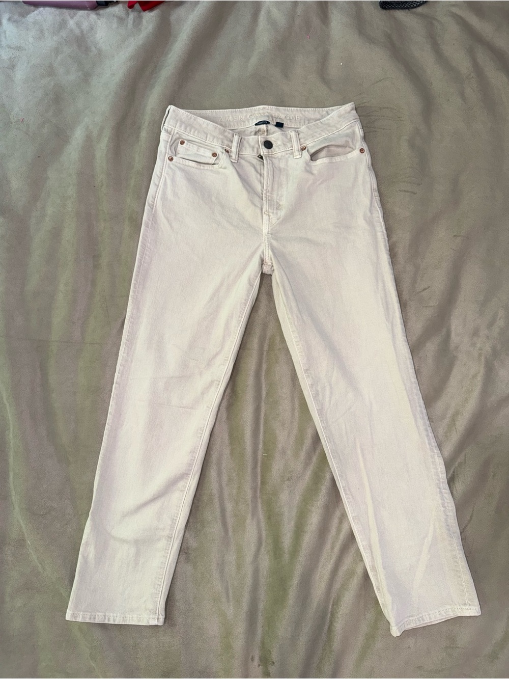 American Eagle Outfitters White Straight-Leg Jeans
